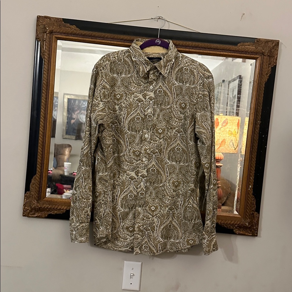 Men’s Daniel Cremieux Gold and Cream Paisley Shirt